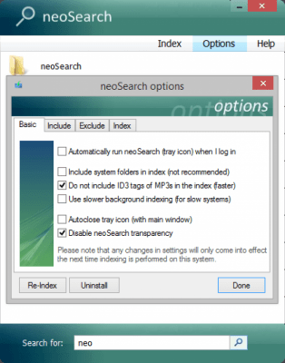 Screenshot of the application neoSearch - #2