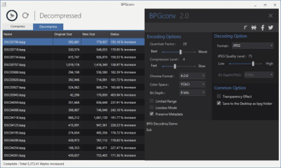 Screenshot of the application BPGconv - #2