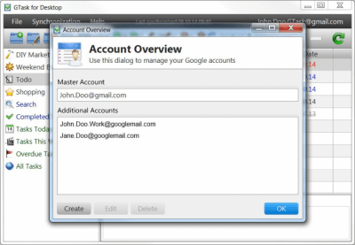 Screenshot of the application GTask for Desktop - #2