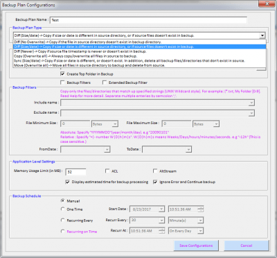 Screenshot of the application FastBackup - #3