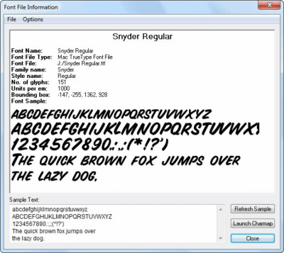Screenshot of the application CrossFont - #2