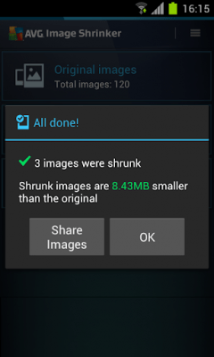 Screenshot of the application AVG Image Shrink & Share - #4