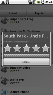 Screenshot of the application Ringtones Bazaar - #2