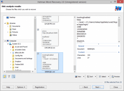 Screenshot of the application Hetman Word Recovery Portable - #4