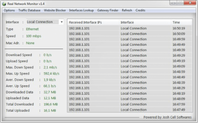 Screenshot of the application Real Network Monitor - #1