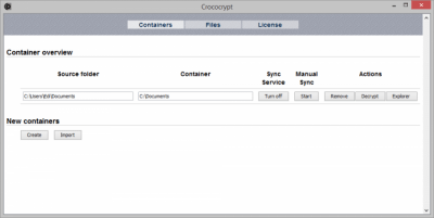 Screenshot of the application Crococrypt - #1