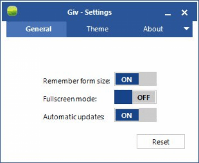 Screenshot of the application Giv - #2