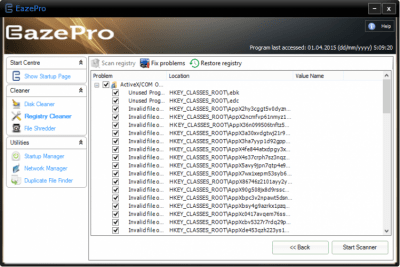 Screenshot of the application EazePro - #2