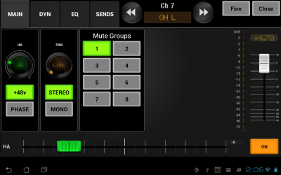 Screenshot of the application AirFader Mobile - #2