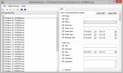 Screenshot of the application MetadataTouch - #1