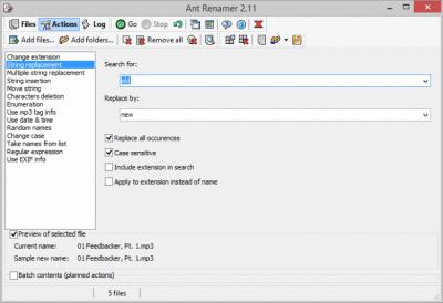Screenshot of the application Ant Renamer Portable - #2