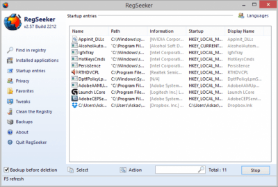 Screenshot of the application RegSeeker Portable - #3