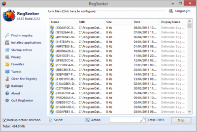 Screenshot of the application RegSeeker Portable - #4