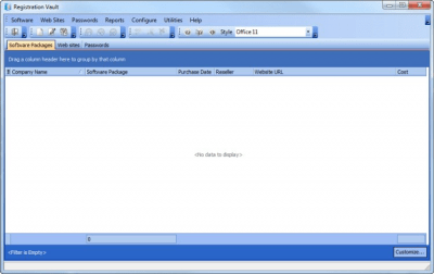 Screenshot of the application Registration Vault - #2