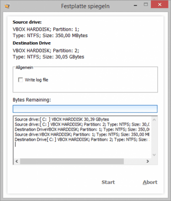 Screenshot of the application EASIS Drive Cloning - #2