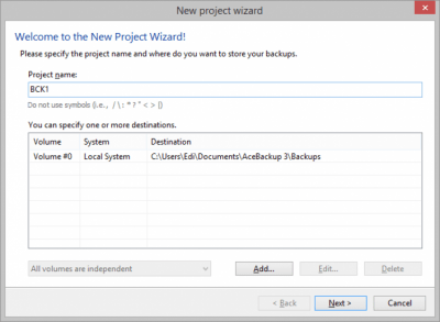 Screenshot of the application AceBackup - #2