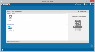Screenshot of the application Remo Drive Wipe - #2