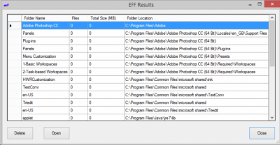 Screenshot of the application Empty Folder Finder - #2