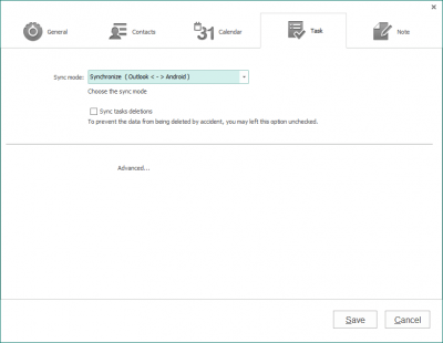 Screenshot of the application Android-Sync - #2