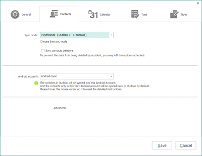 Screenshot of the application Android-Sync - #4