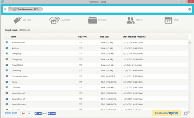 Screenshot of the application Rummage - #2