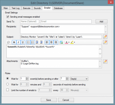 Screenshot of the application Directory Monitor - #3