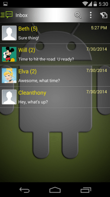 Screenshot of the application Handcent 6 Skin Android - #8