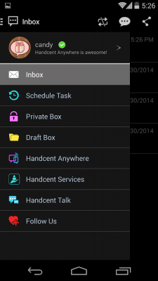 Screenshot of the application Handcent 6 Skin Darkness - #8