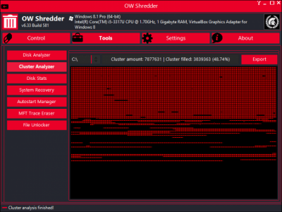 Screenshot of the application OW Shredder - #2