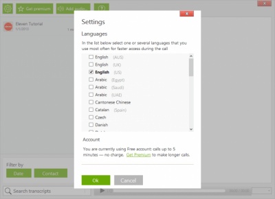 Screenshot of the application Eleven - #2
