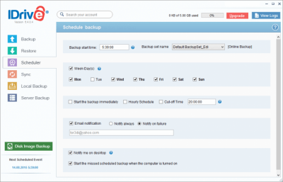 Screenshot of the application IDrive Online Backup - #3