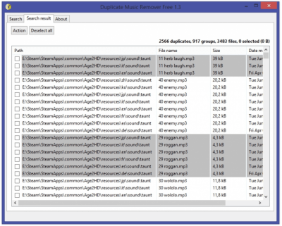 Screenshot of the application Duplicate Music Remover Free - #2