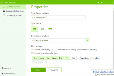Screenshot of the application EverySync - #3