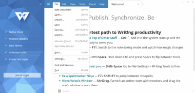 Screenshot of the application Write! - #2