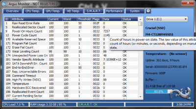 Screenshot of the application Argus Monitor - #2