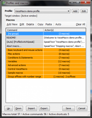 Screenshot of the application VoiceMacro - #2