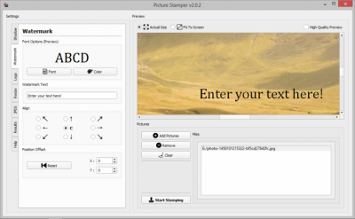 Screenshot of the application Picture Stamper - #2