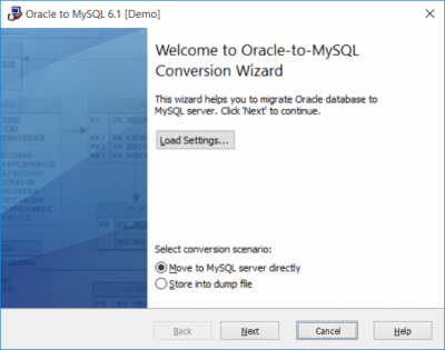 Screenshot of the application Oracle-to-MySQL - #2