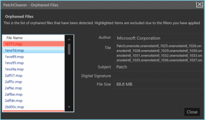 Screenshot of the application PatchCleaner - #4