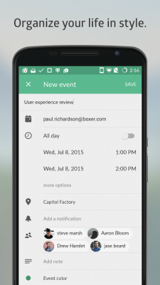 Screenshot of the application Boxer Calendar - #2