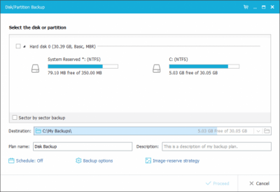 Screenshot of the application EaseUS Todo Backup Free - #2