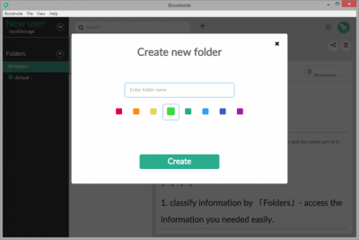 Screenshot of the application Boostnote - #2