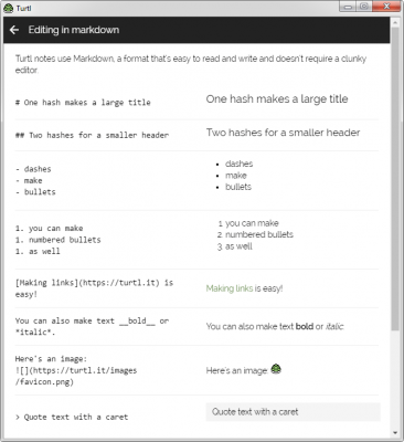 Screenshot of the application Turtl - #4