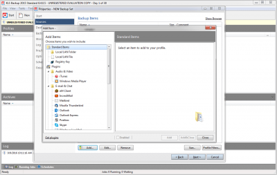 Screenshot of the application KLS Backup Standard - #2