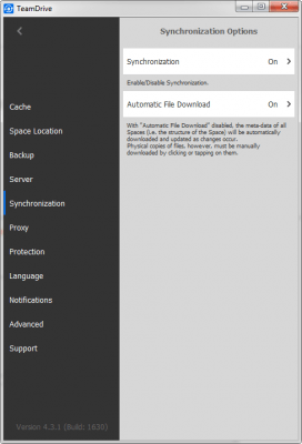 Screenshot of the application TeamDrive - #2