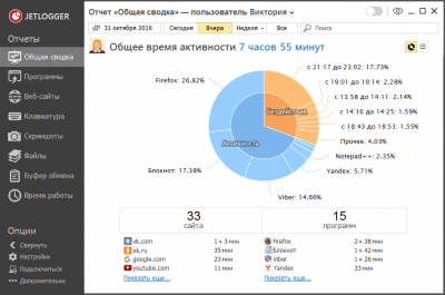 Screenshot of the application JETLOGGER - #6