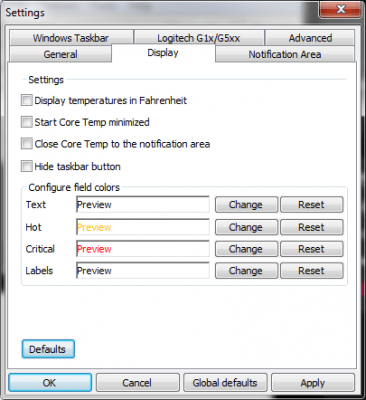 Screenshot of the application Core Temp - #5