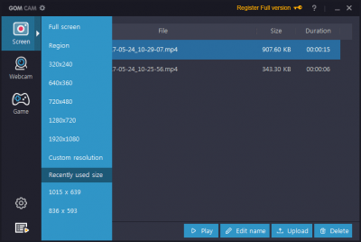 Screenshot of the application GOM Cam - #7
