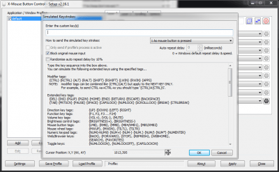 Screenshot of the application X-Mouse Button Control - #3