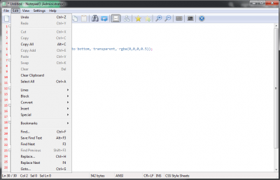 Screenshot of the application Notepad3 - #3